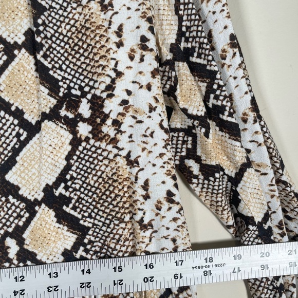 Maeve Anthropologie Women's Sz S Juno Tan Python Snake Print Dress 3/4 Sleeve - Picture 9 of 15